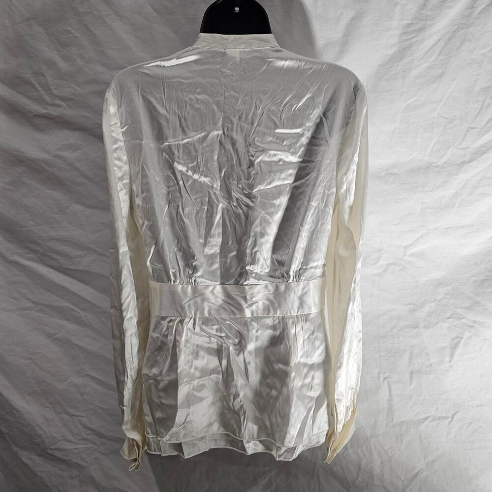 Vintage y2k 90s silk white coquette Victorian vampire top - Picture 4 of 5